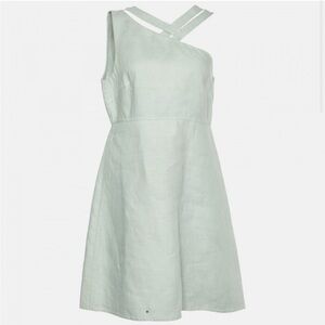 Valentino RTW Sage Green Linen Dress Sz 40